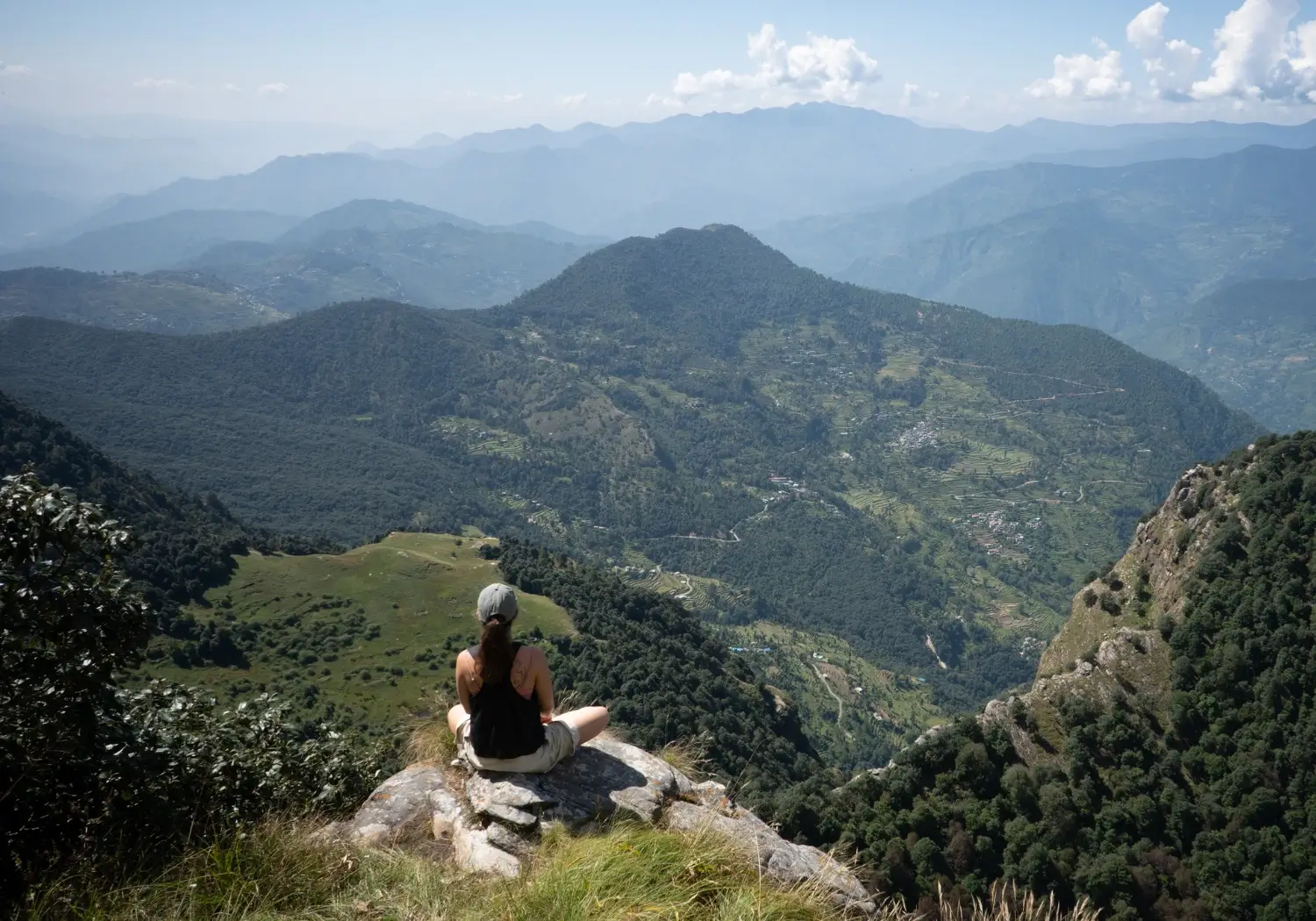 meditation during Himalayan yoga trek retreat