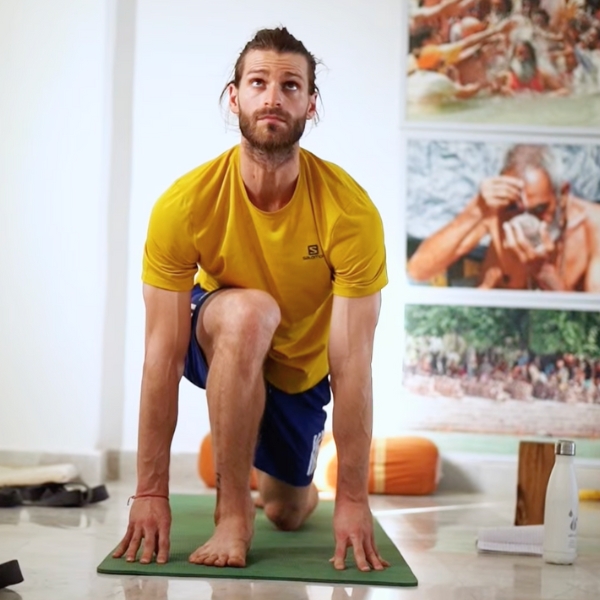 Hatha and Ashtanga Vinyasa yoga asana practice at Atharv Yogshala Rishikesh