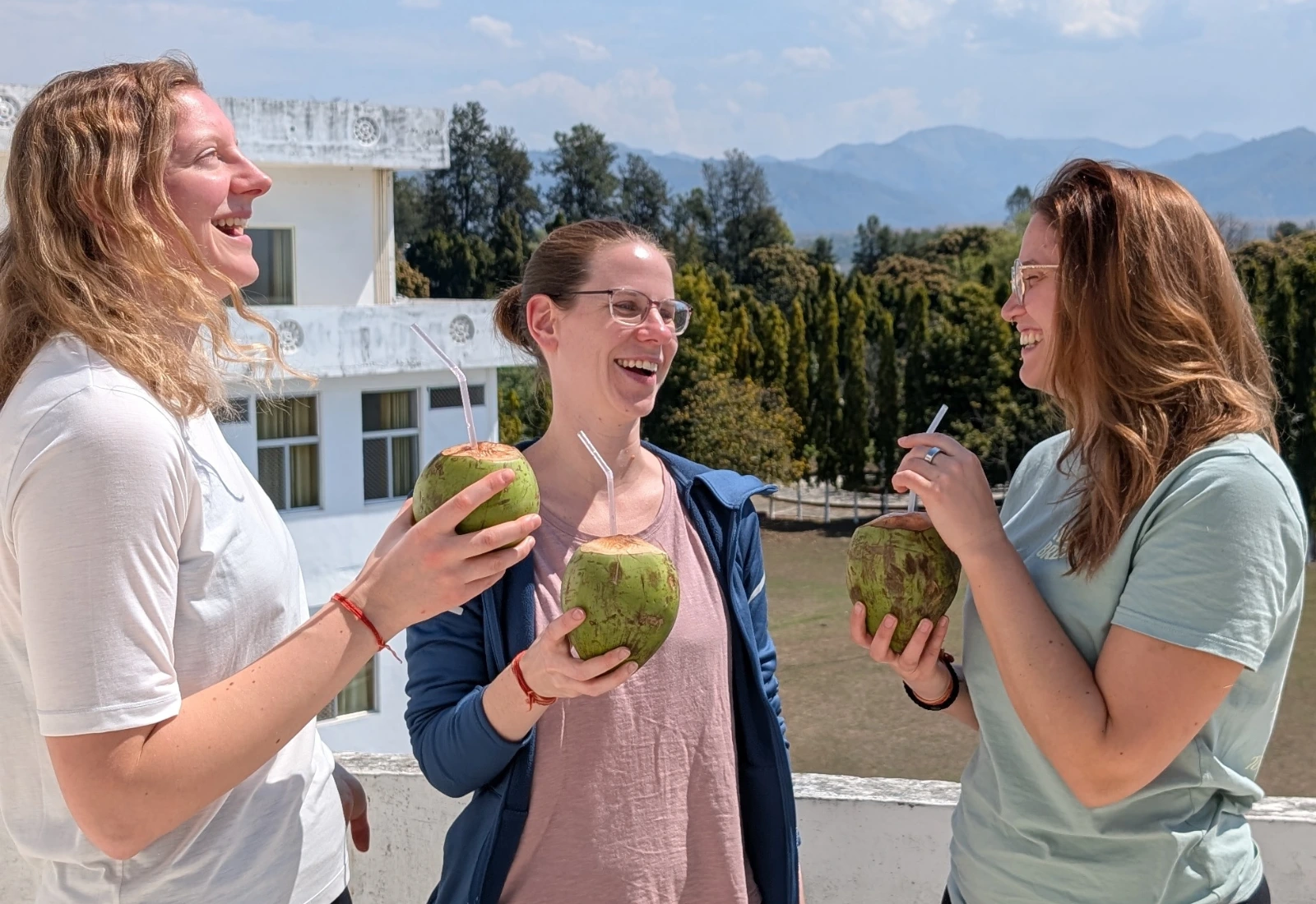 Refreshing coconut water served at Atharv Yogshala