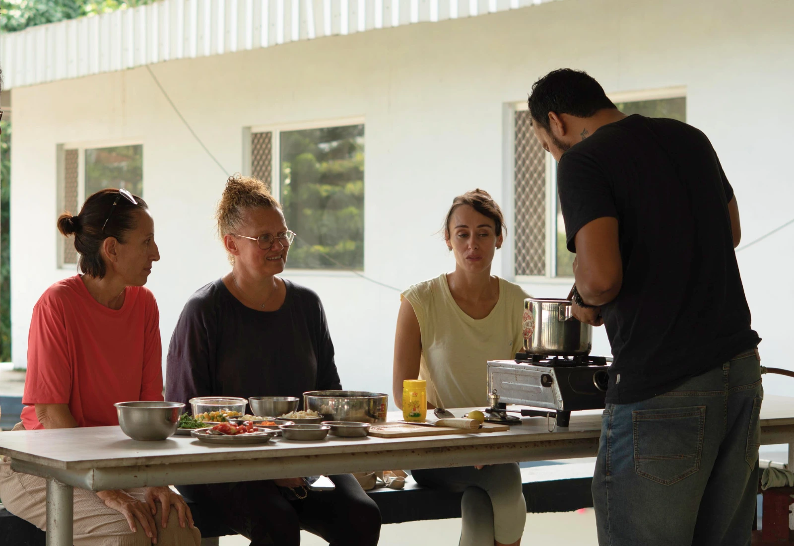 Cooking class of organic sattvic food at Atharv Yogshala