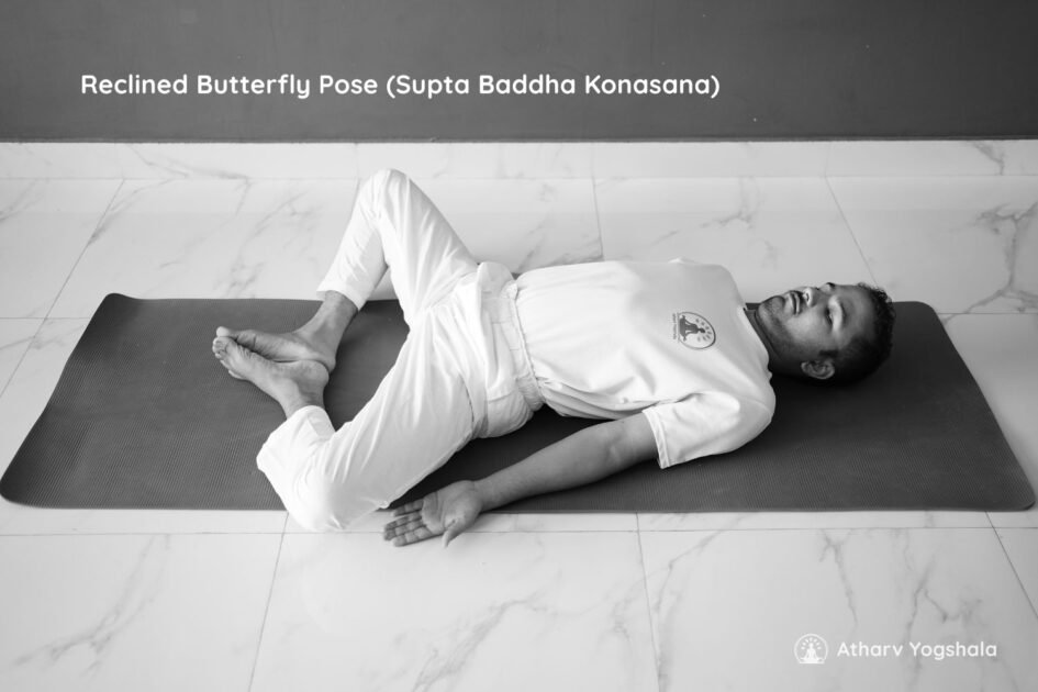 reclined butterfly pose