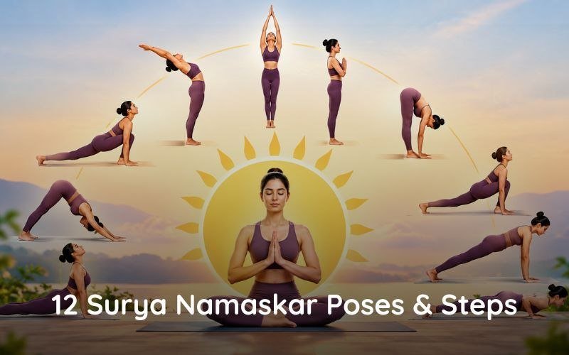 Surya Namaskar Poses & Steps